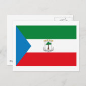 Briefkaart van de vlag van Equatoriaal-Guinea (Voorkant / Achterkant)