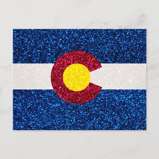 Briefkaart van de vlag van Glitter Colorado (Voorkant)