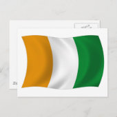 Briefkaart van de vlag van Ivoorkust (Voorkant / Achterkant)
