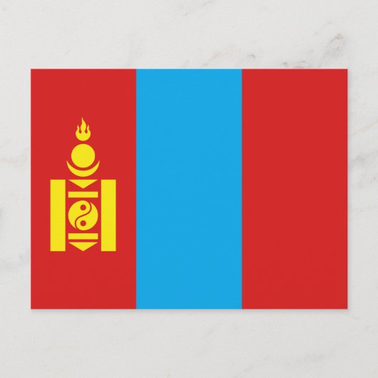 Briefkaart van de vlag van Mongolië (Voorkant)