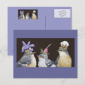 Briefkaart van de vleesvogelfamilie (Voorkant / Achterkant)