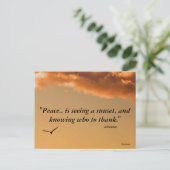 Briefkaart van de vreedzame zonsondergang (Staand voorkant)