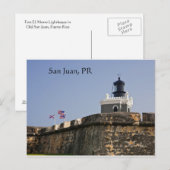 Briefkaart van de vuurtoren van San Juan (Voorkant / Achterkant)