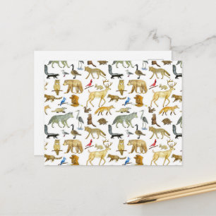 Briefkaart van de wilde dieren van de Grote Meren