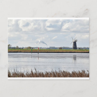 Briefkaart van de windmolen van de Norfolk Broads