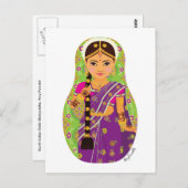 Briefkaart van de Zuid-Indische Bride Matryoshka (Voorkant / Achterkant)