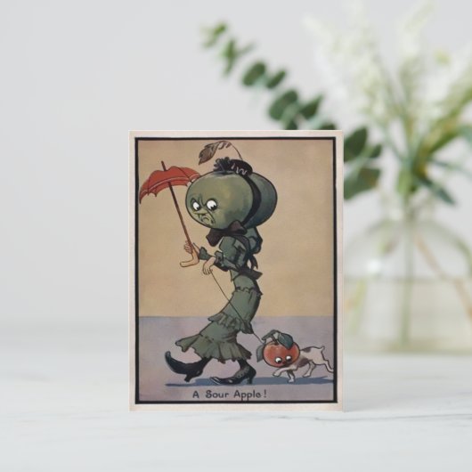 Briefkaart van de Zure Apple (Staand voorkant)