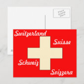 Briefkaart van de Zwitserse vlag (Voorkant / Achterkant)