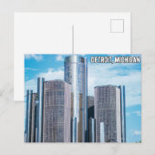 Briefkaart van Detroit Michigan (Voorkant / Achterkant)