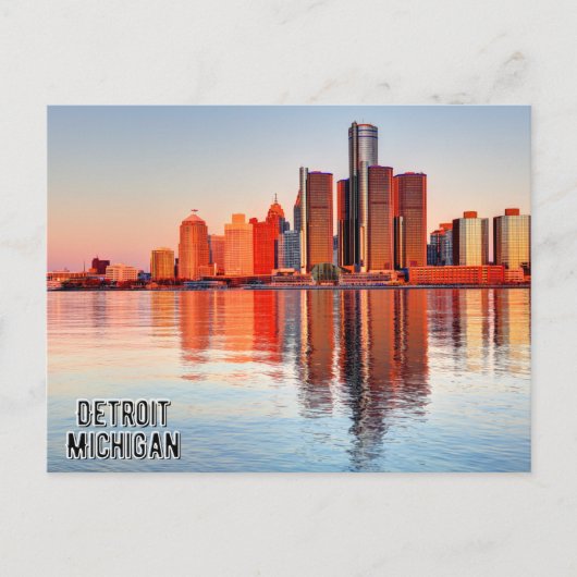 Briefkaart van Detroit Michigan (Voorkant)