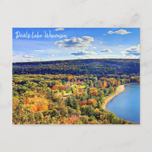 Briefkaart van Devil's Lake Wisconsin (Voorkant)