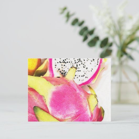 Briefkaart van drakenfruit (Staand voorkant)