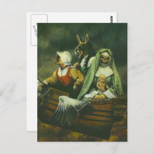 Briefkaart van drie heks (Voorkant / Achterkant)