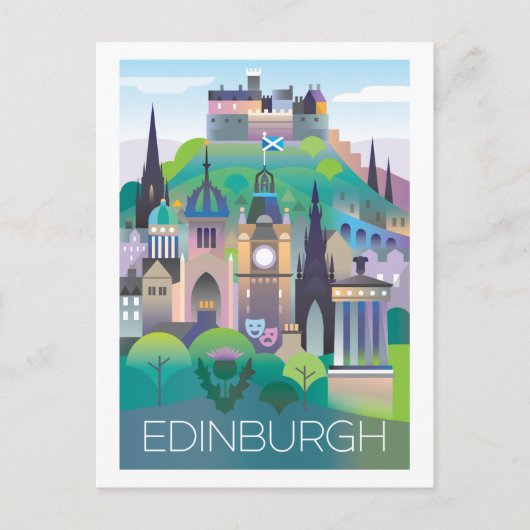 Briefkaart van Edinburgh (Voorkant)