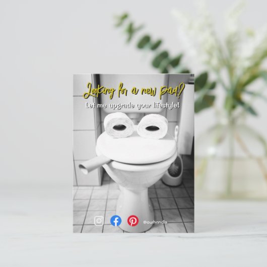 briefkaart van een grappig vastgoed (Staand voorkant)