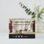 briefkaart van een grappig vastgoed, een gekke hon (Staand voorkant)