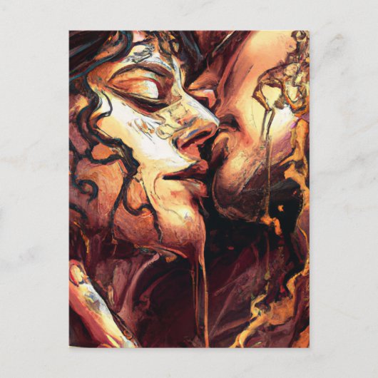 Briefkaart van een paar in de liefde (Voorkant)