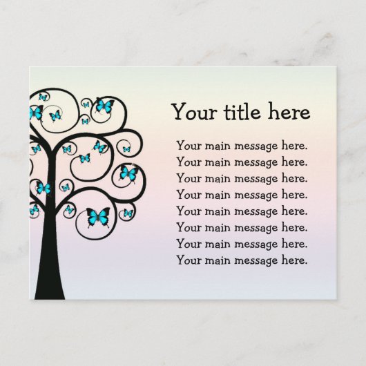 Briefkaart van een prachtige vlinderboom (Voorkant)