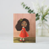 Briefkaart van een schattig meisje (Staand voorkant)