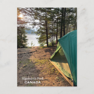 Briefkaart van een tent in Algonquin Park