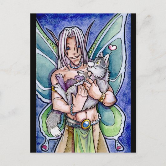 Briefkaart van Fairy en Wolf Cub (Voorkant)