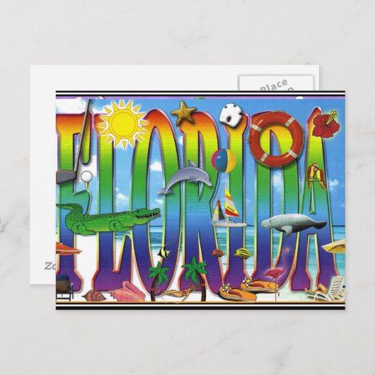  Briefkaart van Florida (Voorkant / Achterkant)