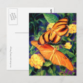 Briefkaart van geborste vlinders (Voorkant / Achterkant)