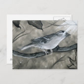 Briefkaart van gekantelde vogelbomen (Voorkant / Achterkant)