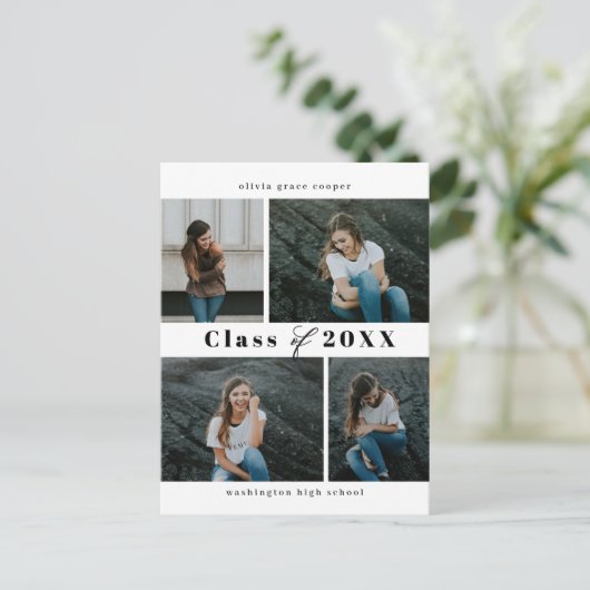 Briefkaart van geraffineerd Afstuderen voor collag (Staand voorkant)