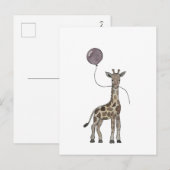 briefkaart van giraffen en ballonnen (Voorkant / Achterkant)