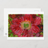 Briefkaart van grote rode bloem (Voorkant / Achterkant)