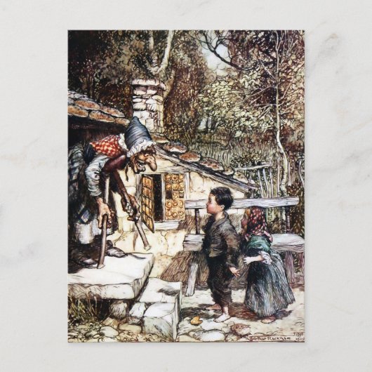 Briefkaart van Hansel en Gretel (Voorkant)