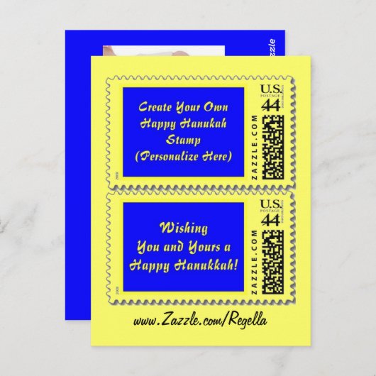 Briefkaart van Hanukah en (Voorkant / Achterkant)