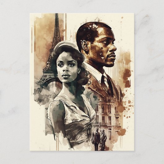 Briefkaart van het Afrikaanse Amerikaanse koppel u (Voorkant)