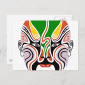 Briefkaart van het Chinese Peking Opera-masker (Voorkant / Achterkant)