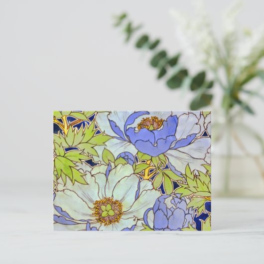  Briefkaart van het fluitpatroon van Peony (Staand voorkant)