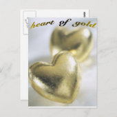 Briefkaart van het hart van goud (Voorkant / Achterkant)
