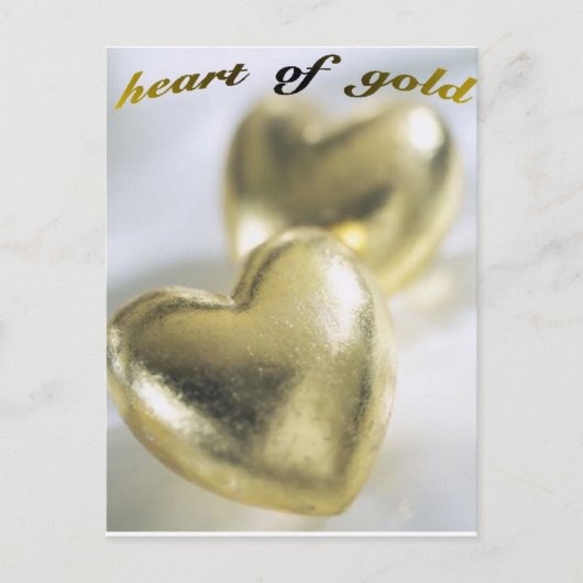 Briefkaart van het hart van goud (Voorkant)