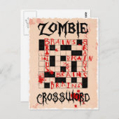 Briefkaart van het kruiswoord Zombie (Voorkant / Achterkant)