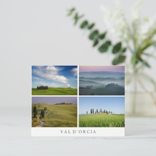 Briefkaart van het landschap Val d'Orcia (Staand voorkant)
