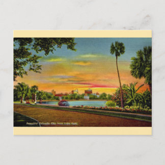 Briefkaart van het meer Eola Orlando Florida