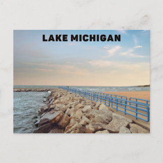 Briefkaart van het meer Michigan
