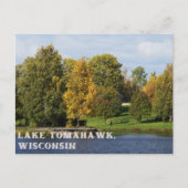Briefkaart van het meer Tomahawk Wisconsin (Voorkant)