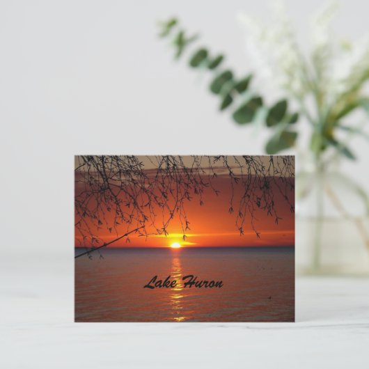 Briefkaart van het meer van Huron (Staand voorkant)