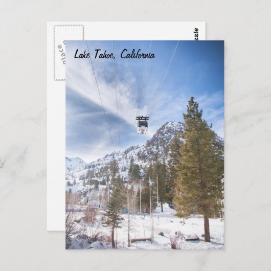 Briefkaart van het meer van Tahoe (Voorkant / Achterkant)