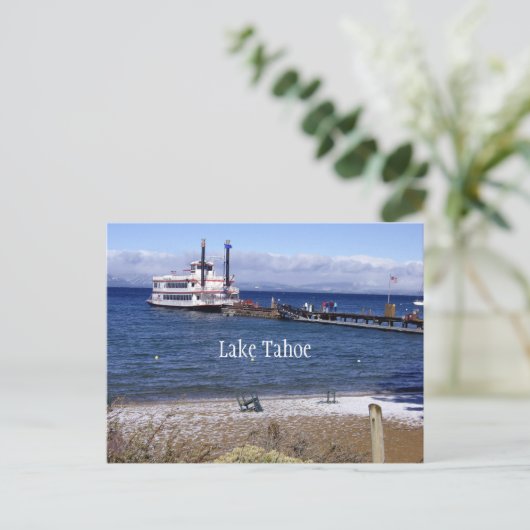 Briefkaart van het meer van Tahoe (Staand voorkant)