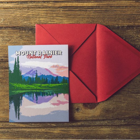  Briefkaart van het nationaal park Mount Rainier