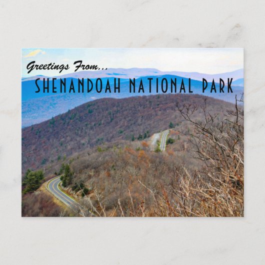 Briefkaart van het Nationaal Park Shenandoah (Voorkant)