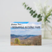 Briefkaart van het Nationaal Park Shenandoah (Staand voorkant)
