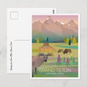Briefkaart van het nationale park Grand Teton (Voorkant / Achterkant)